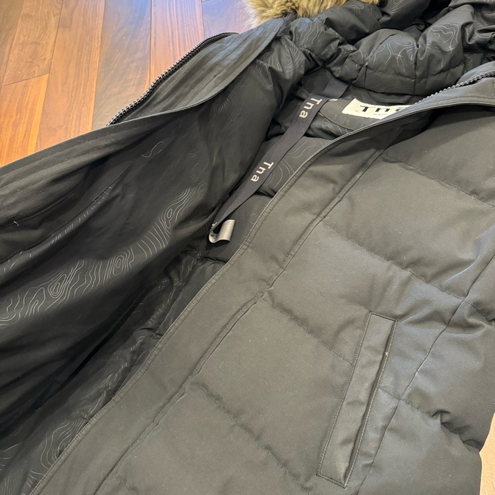 TNA St Anton Black Puffer Jacket with Faux Fur Hood - Picture 8 of 16